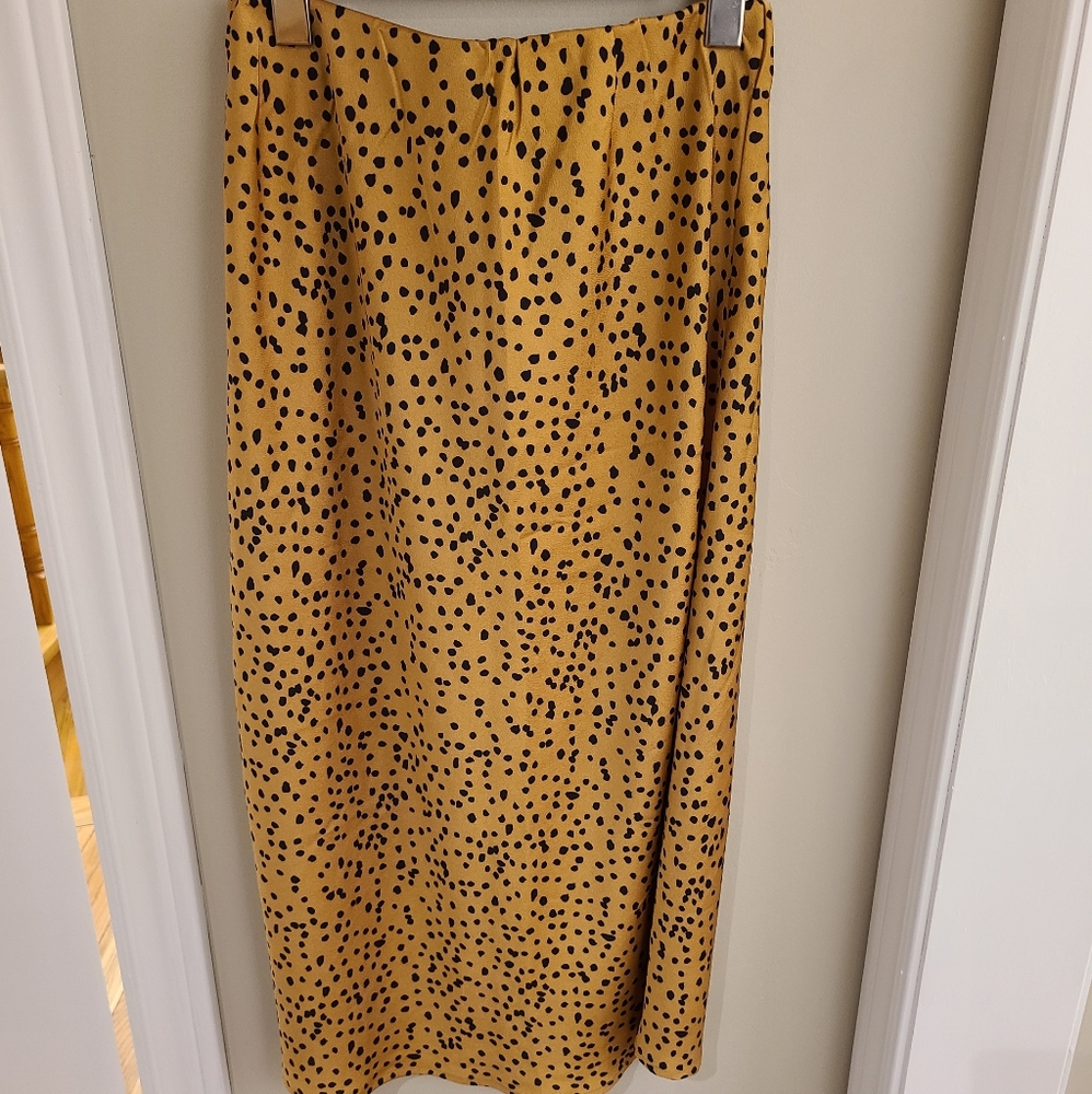 Bleuh Ciel Cheetah Print Slip Midi Skirt